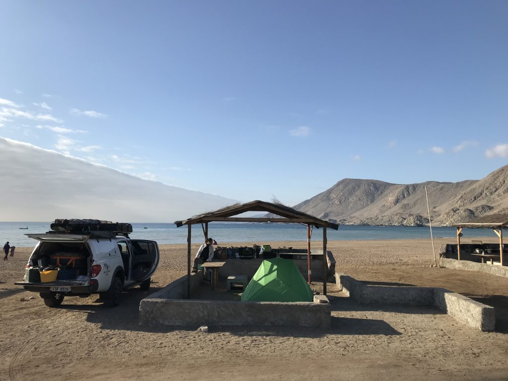 Nosso acampamento na praia 